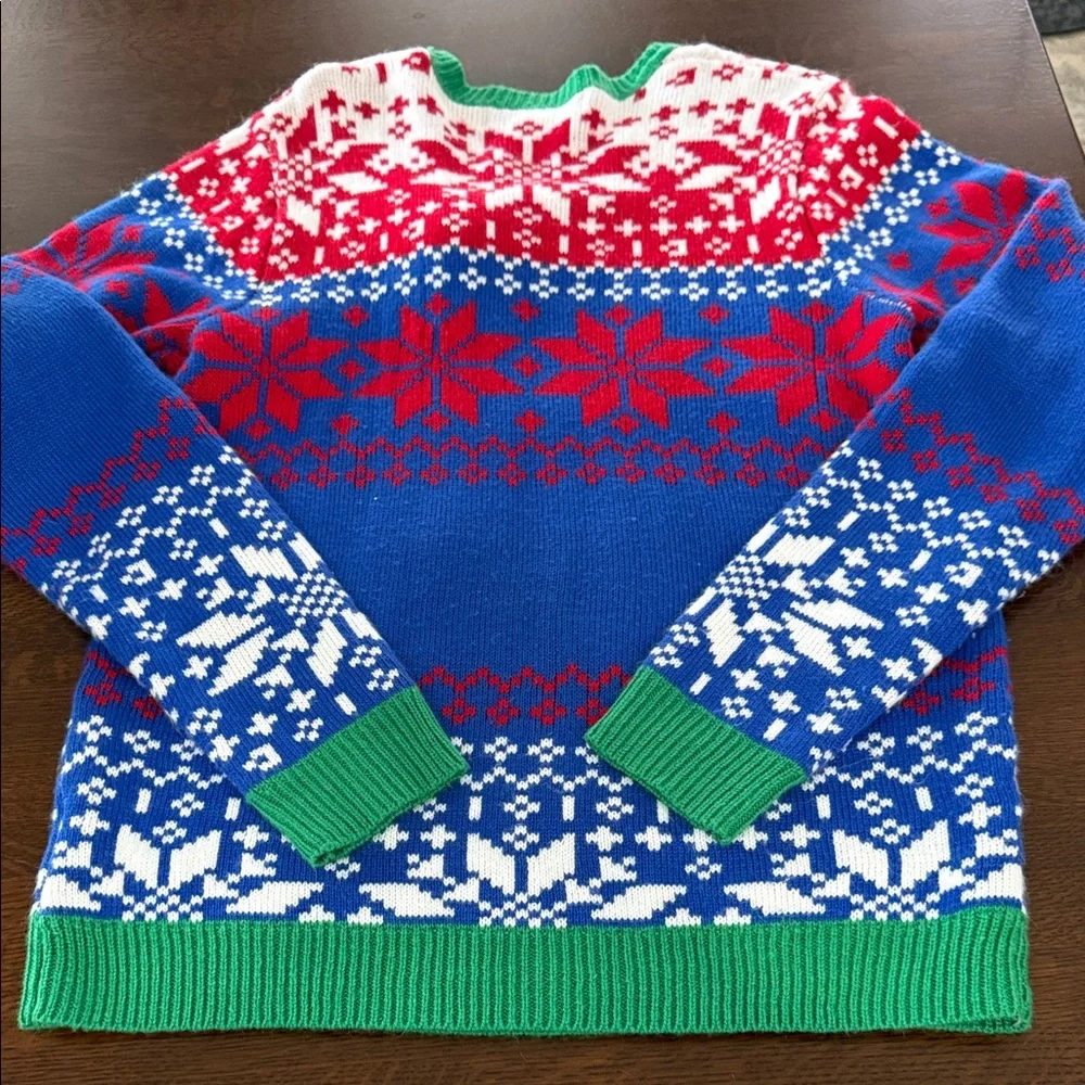 Festive Santa Crewneck Jolly sweaters  in Red, Blue, and Green Medium